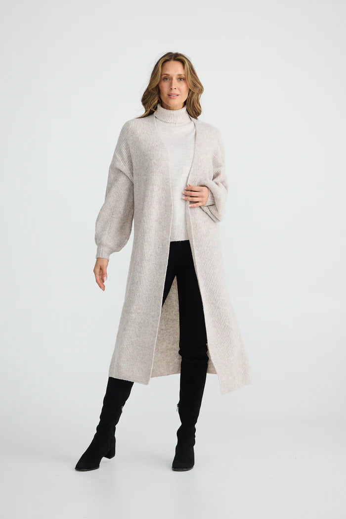 Brave + True - Bentley Long Cardigan - Grey Marle