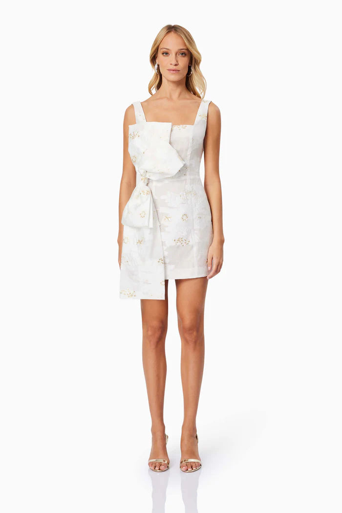 Elliatt - Octavia Mini Bow Dress - White, Gold