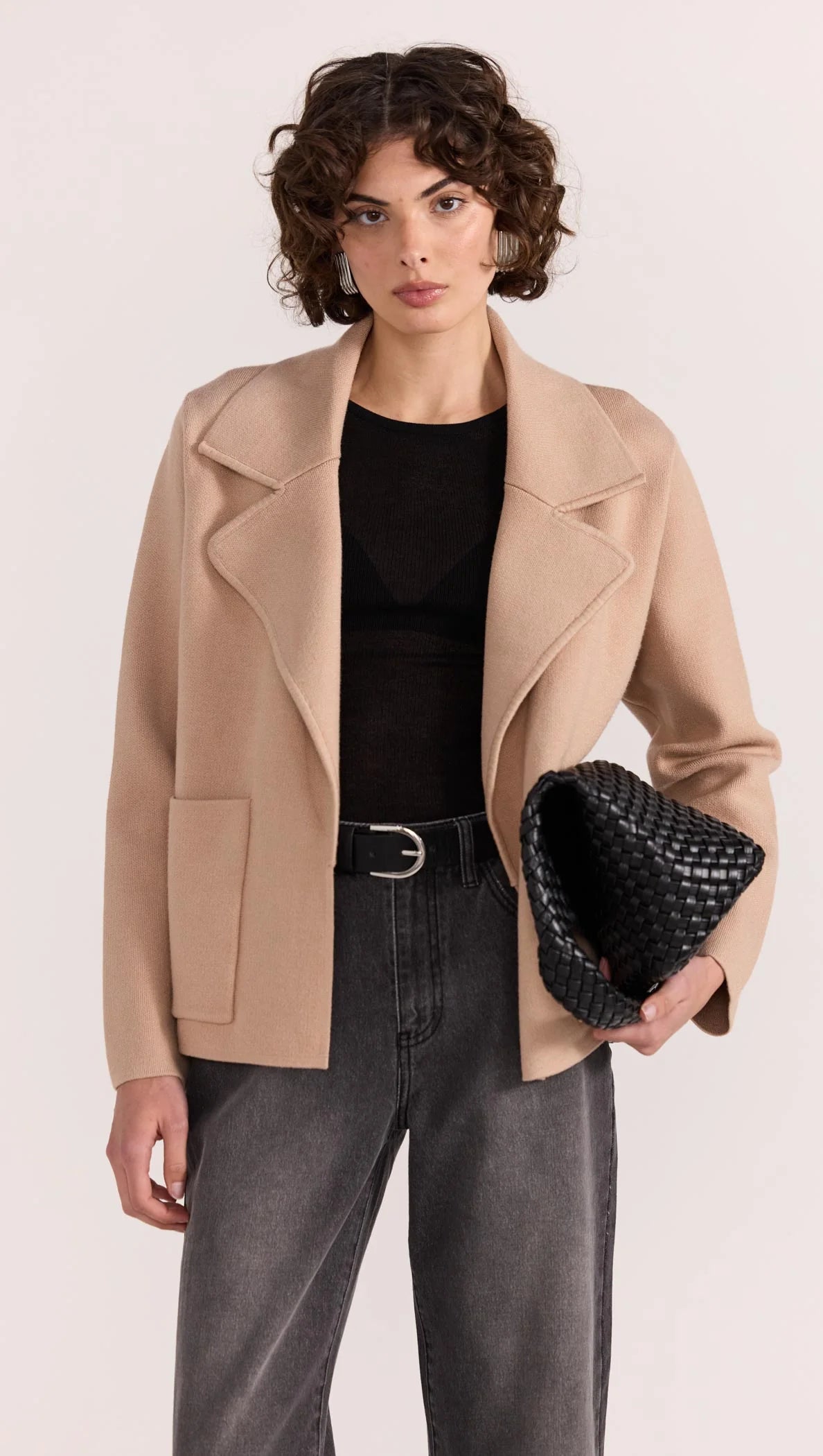 Staple The Label - Aiden Crop Coatigan - Camel